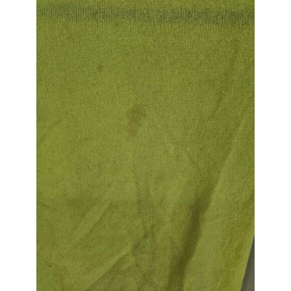 barneys New York Womens Sz XS 100% Cashmere Sweater Bright Yellow *STAIN* - Picture 2 of 4